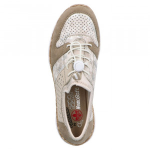 Pantofi dama Rieker N4255-60-Bej casual piele ecologica cu talpa joasa bej