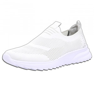 Pantofi dama Rieker N6670-80-Alb sport textil cu talpa joasa alb