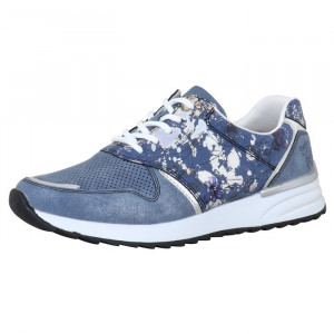 Pantofi dama Rieker N8003-12-Albastru casual piele ecologica cu talpa joasa albastru