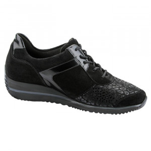 Pantofi dama Waldlaufer 980H01-303-001-Himona-Negru casual piele intoarsa ortopedici cu talpa joasa negru