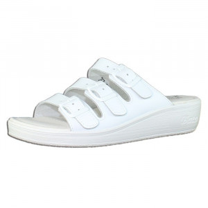 Papuci dama Batz 3BCS-Alb casual piele naturala ortopedici cu platforma alb