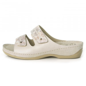 Papuci dama Batz Lia-Autumn casual piele naturala ortopedici cu platforma bej
