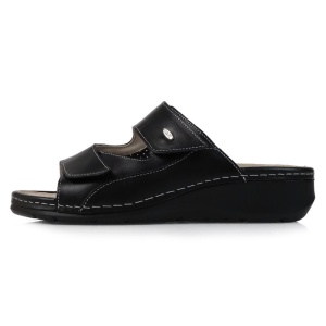Papuci dama, Batz, Trudi-Negru, casual, piele naturala, ortopedici, cu platforma, negru
