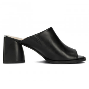Papuci dama Filippo DK4446-23-BK-Negru elegant piele naturala cu toc negru