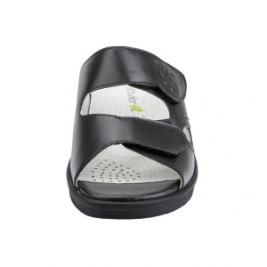 Papuci dama Waldlaufer 811503-316-001-Merle-Negru casual piele naturala cu talpa joasa negru