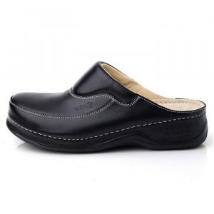 Saboti dama Batz FC04-Negru casual piele naturala ortopedici cu platforma negru