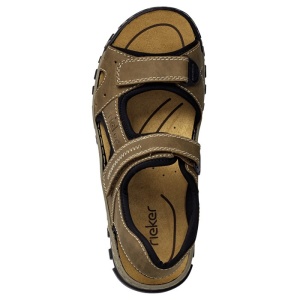 Sandale barbati Rieker 25084-24-Maro sport piele ecologica cu talpa joasa maro