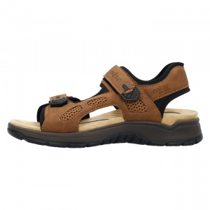 Sandale barbati, Rieker, 26955-24-Maro, sport, piele ecologica, cu talpa groasa, maro