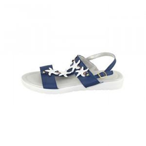 Sandale dama Agressione Crina-V1-Albastru casual piele naturala cu talpa joasa albastru