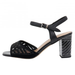 Sandale dama Epica JI1L490-M316-Y540CT-01-Z-Negru elegant piele naturala cu toc negru