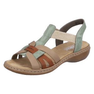 Sandale dama Rieker 65918-52-Verde casual piele ecologica cu talpa joasa verde