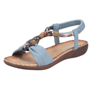 Sandale dama Rieker V7568-14-Albastru casual piele ecologica cu talpa joasa albastru