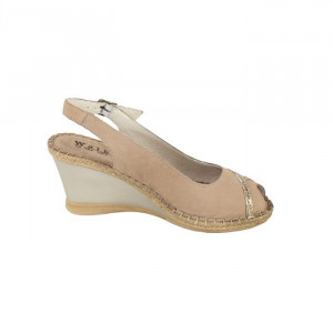 Sandale dama Walk in the city 7250-2973-Bej casual piele naturala cu platforma bej