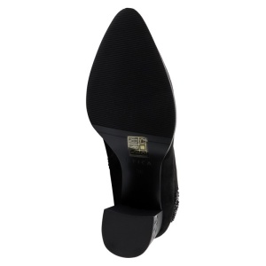 Botine dama Epica K3K350050-01-I-Negru elegant piele intoarsa cu toc negru