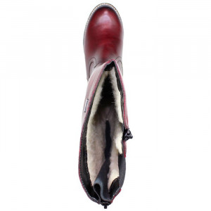 Cizme dama Remonte R4276-36-Bordo casual piele naturala impermeabil lungi cu talpa joasa bordo