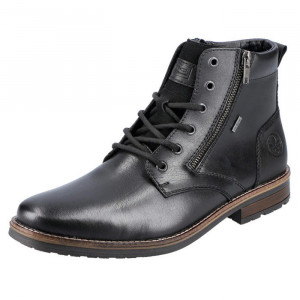 Ghete barbati Rieker 33212-00-Negru casual piele naturala cu toc negru