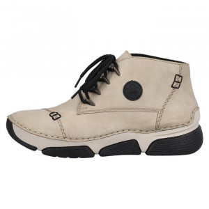 Ghete dama Rieker 45902-60-Bej casual piele ecologica cu talpa joasa bej