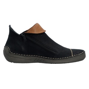 Ghete dama Rieker 72581-00-Negru casual piele ecologica cu talpa joasa negru