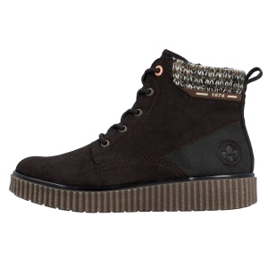 Ghete dama, Rieker, Y4311-25-Maro, casual, piele ecologica, imblanite, cu talpa joasa, maro