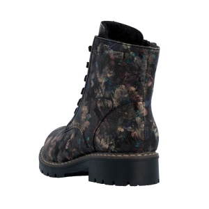 Ghete dama Rieker Y9103-90-Multicolor casual piele ecologica impermeabile imblanite cu toc multicolor
