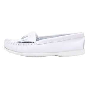 Mocasini dama, Formazione, 9913-Alb, casual, piele naturala, cu talpa joasa, alb