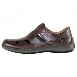 Pantofi barbati, Rieker, 05269-25-Maro, casual, piele naturala, perforati, cu talpa joasa, maro