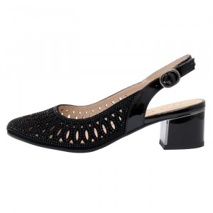 Pantofi dama Epica JY1H380-705-081-1100-01-I-Negru elegant piele intoarsa cu toc negru