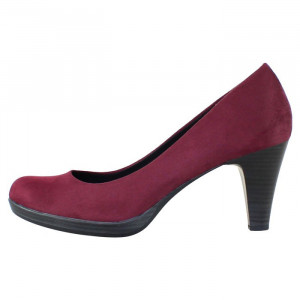 Pantofi dama Marco Tozzi 2-22411-31-549-Bordo casual textil cu toc bordo