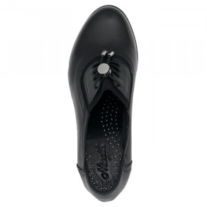 Pantofi dama Nicolis 124494-Negru casual piele naturala cu toc negru