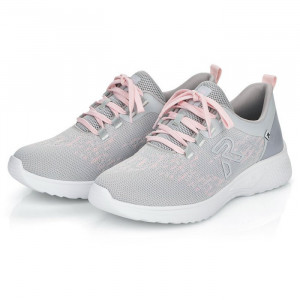 Pantofi dama Rieker 40702-40-Gri sport textil cu talpa joasa gri