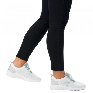 Pantofi dama Rieker 40702-52-Verde sport textil cu talpa joasa verde