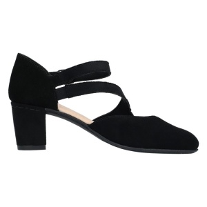 Pantofi dama Rieker 41080-00-Negru elegant piele intoarsa cu toc negru