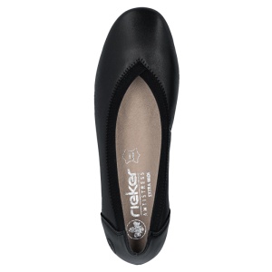 Pantofi dama Rieker 43452-00-Negru casual piele naturala cu toc negru
