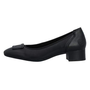Pantofi dama, Rieker, 43453-00-Negru, casual, piele naturala, cu toc, negru