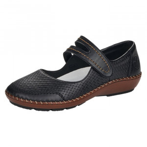 Pantofi dama Rieker 44871-00-Negru casual piele naturala cu talpa joasa negru