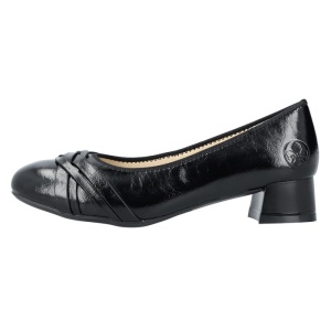 Pantofi dama, Rieker, 45068-00-Negru, elegant, piele naturala, cu toc, negru