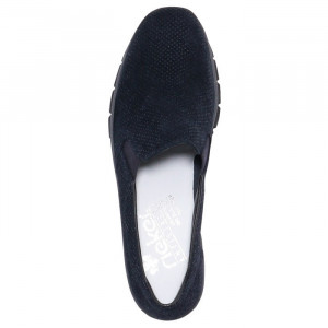 Pantofi dama Rieker 53766-18-Albastru-Inchis casual piele intoarsa cu talpa joasa albastru inchis