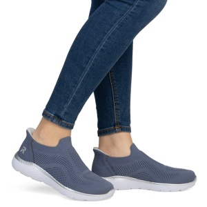 Pantofi dama Rieker M5072-10-Albastru sport textil cu talpa joasa albastru