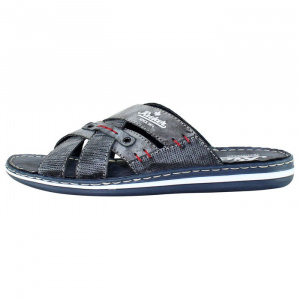 Papuci barbati, Rieker, 21062-15-Albastru, casual, piele ecologica, cu talpa joasa, albastru