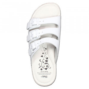 Papuci dama Batz 3BCS-Alb casual piele naturala ortopedici cu platforma alb