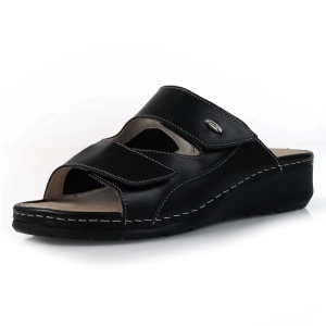 Papuci dama Batz Trudi-Negru casual piele naturala ortopedici cu platforma negru
