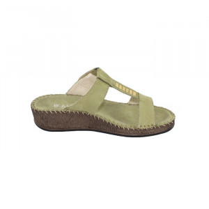 Papuci dama Walk in the city 4309-3350-Mela-Verde casual piele naturala cu platforma verde