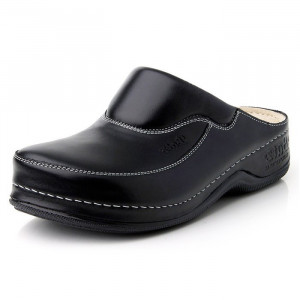 Saboti dama Batz FC04-Negru casual piele naturala ortopedici cu platforma negru
