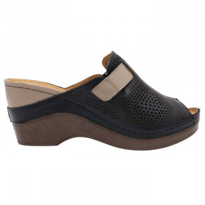 Saboti dama Pass Collection O9044-155-01-N-Negru casual piele naturala cu platforma negru