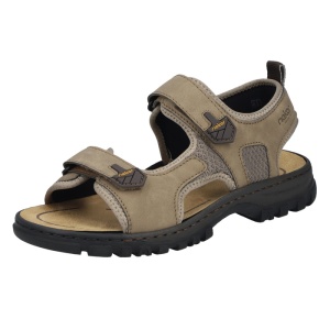 Sandale barbati Rieker 25055-64-Bej sport piele ecologica cu talpa joasa bej