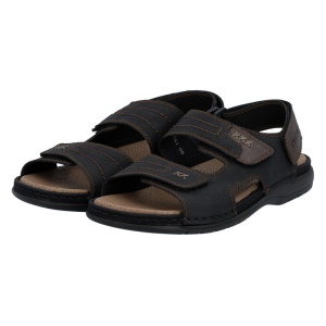 Sandale barbati Rieker 25561-00-Negru casual piele naturala cu talpa joasa negru