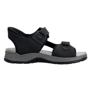 Sandale barbati Rieker 26953-00-Negru sport piele ecologica cu talpa groasa negru