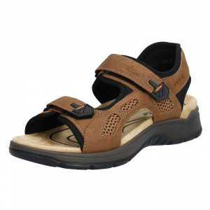 Sandale barbati Rieker 26955-24-Maro sport piele ecologica cu talpa groasa maro