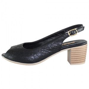 Sandale dama, Dogati, 669-01-Negru, elegant, piele naturala, cu toc, negru