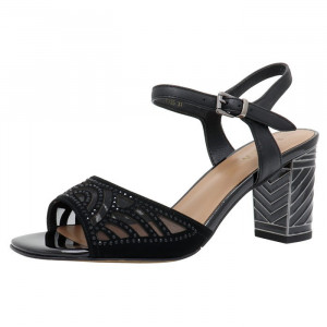 Sandale dama Epica JI1L490-M316-Y540CT-01-Z-Negru elegant piele naturala cu toc negru
